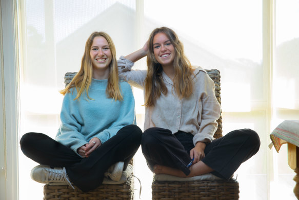 Matilda Violet Johnson (L) and Daisy Truth Johnson launched their refillable skincare brand with sustainability at the forefront of their business model.