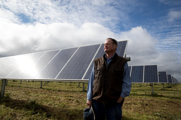Tom Warren, a farmer whose land hosts a solar farm near Dubbo, says more renewables will help revive regional economies.
