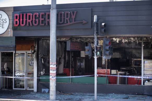 Burgertory’s Caulfield outlet was burned down in an arson attack on November 10, 2023.