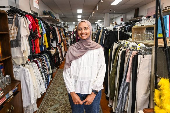 Nabila Gyftakis, owner Zikkies Islamic thrift shop.