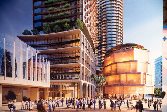 An artist’s impression of the development at Central Place.