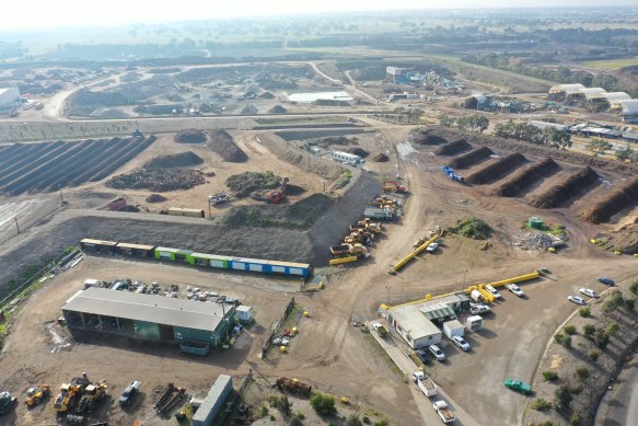 The green waste recycling facility where a woman’s body was found on Wednesday.