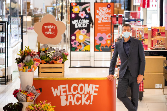 David Jones CEO Scott Fyfe in the Melbourne store on the eve of reopening.