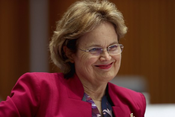 Frances Adamson, the secretary of the Department of Foreign Affairs and Trade, during a Senate Estimates hearing this year. 