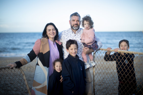 Rachel and Rob Di Leva with their children Allegra, Rocco, Emiliana and Luca.