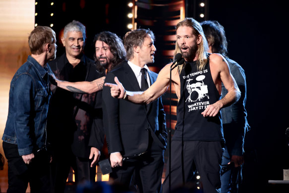 The Foo Fighters during the 36th Annual Rock & Roll Hall Of Fame induction ceremony in October last year.