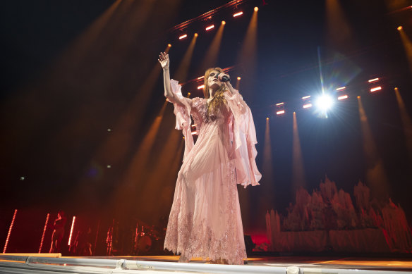 Florence Welch’s energy carried the gig on a mostly bare stage.