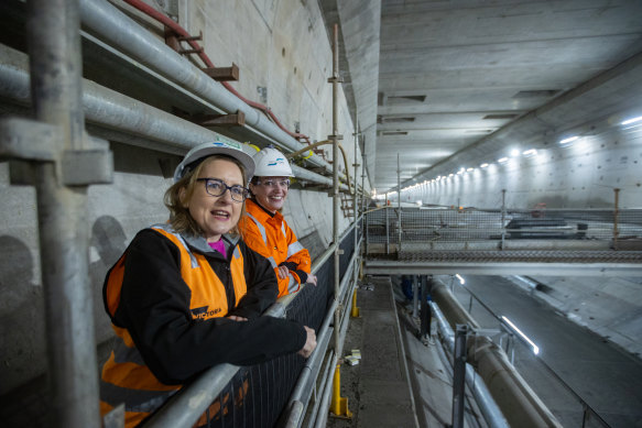 Premier Jacinta Allan in the West Gate Tunnel in August, in her then role as infrastructure minister.