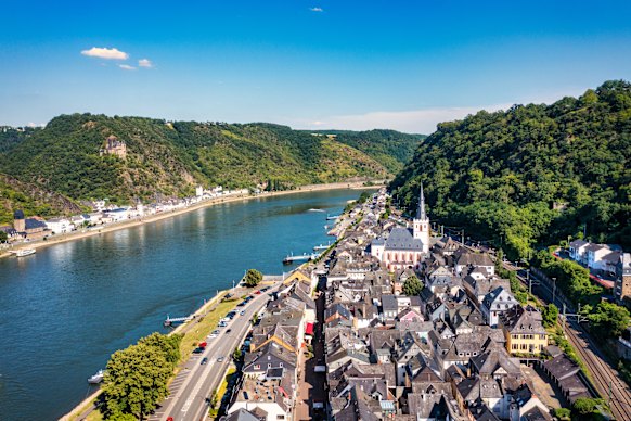 Sankt Goar, small and scenic town along Germany’s Rhine Gorge.