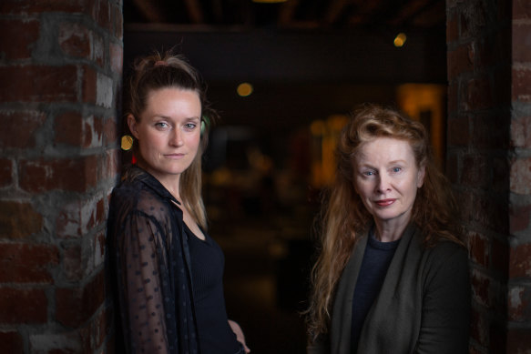 Choreographer Stephanie Lake, left, with Alison Whyte during a break in rehearsals.