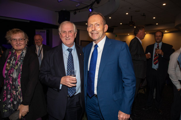 Anti-woke warrior and author Kevin Donnelly with former prime minister Tony Abbott.
