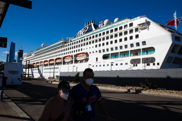 The Pacific Explorer when it was docked in Sydney earlier this year. 