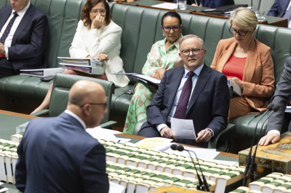 Albanese and Dutton in parliament on Wednesday.