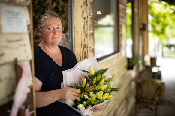 Kristy Koleski at her Daylesford florist business. 