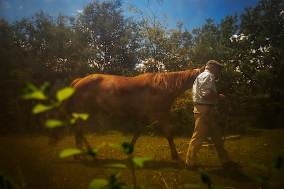 Keith Bradshaw and one of his horses.