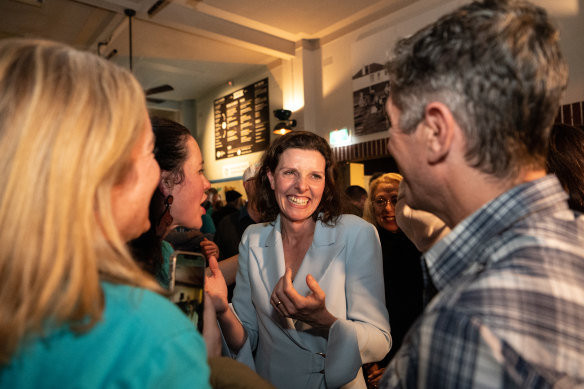 Allegra Spender after her election day victory. 