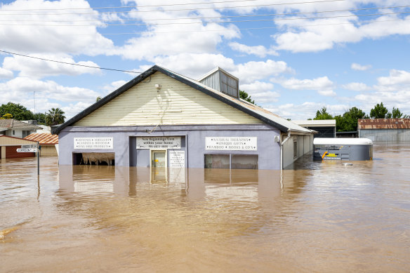 Flooding in the NSW town of Forbes in November 2022.
