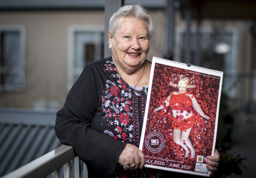 'I love it': 84-year-old Peggy Warren's re-creation of an image from the movie American Beauty made the cover of a fundraising calendar. 