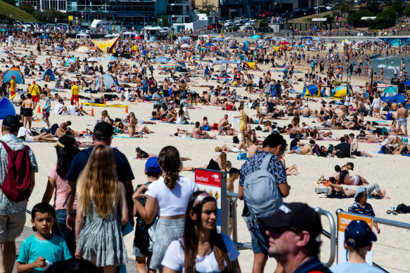 Hundreds of people flocked to Bondi and other beaches over the long weekend.