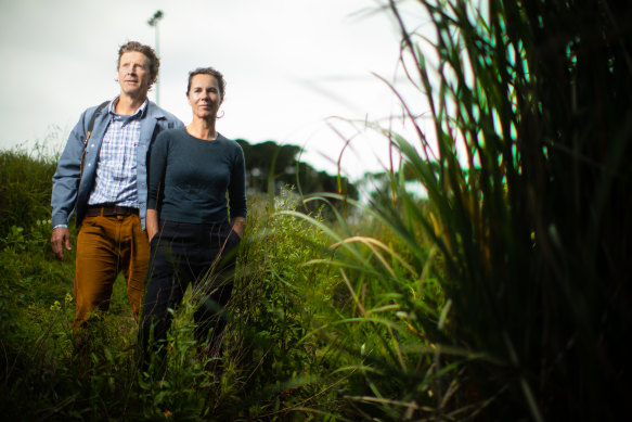 Tom Bodycomb and Tamsin O’Neill in Elsternwick Nature Reserve.