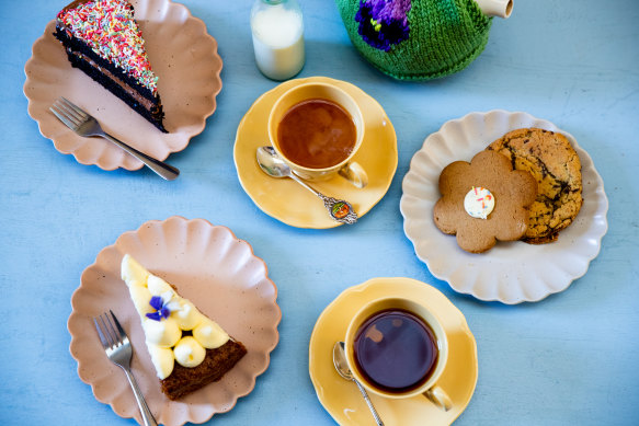 Cakes and biscuits galore at Sandy Bake Shop in Balmain. 