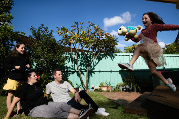 Mental health nurse Alyce Kirk and her husband, Chris Hows, use supportive autonomy in raising their daughters April (left) and Violet.