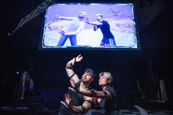 Performers Jean Bachoura and Jess Nyanda Moyle from upcoming show, Crisis Actor.