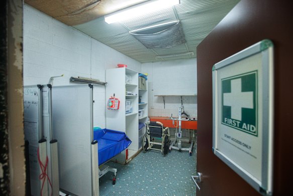 The dilapidated first aid room is one of the areas due for an upgrade. 