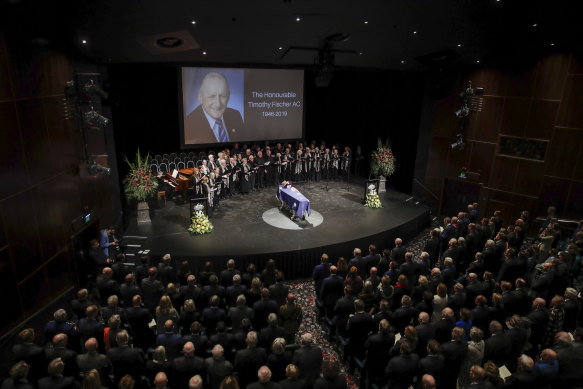 The crowd at the state funeral for Tim Fischer.
