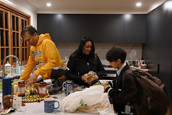 It’s all hands on deck in the Shroff home before an early departure for school.