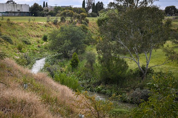 The former Nufarm site backs onto Merri Creek in Fawkner.