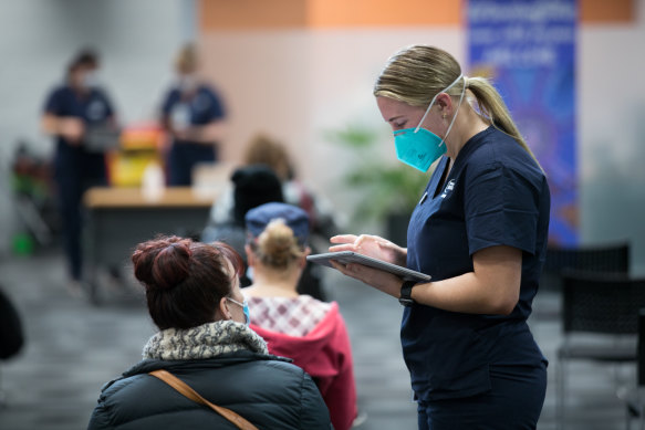 The vaccination centre in Bendigo on Thursday this week. 