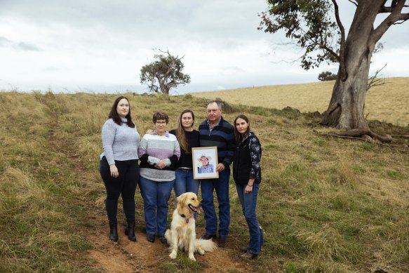 Philippa and Peter Fitzpatrick with their daughters Emma (on left) and Amanda (on second left) and Lucinda Eddy (on right), Adam’s girlfriend.