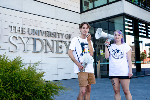 Deaglan Godwin and Maddie Clark have been suspended from Sydney University.