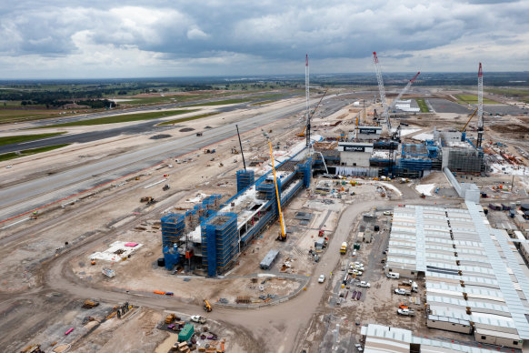 Western Sydney Airport’s new terminal is quickly rising from the ground.