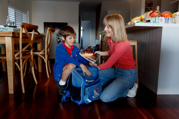 Morag Bond with her son Jonah, who attends Coogee Public school.