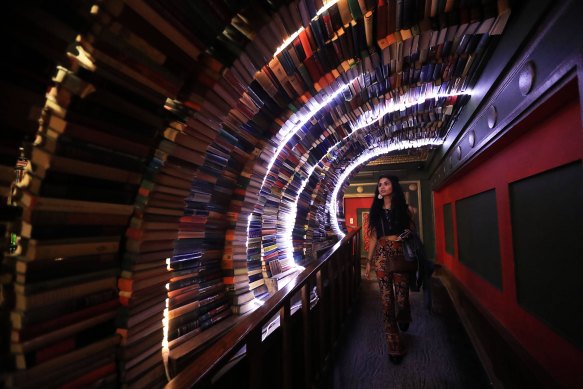 The Last Bookstore’s iconic book tunnel.