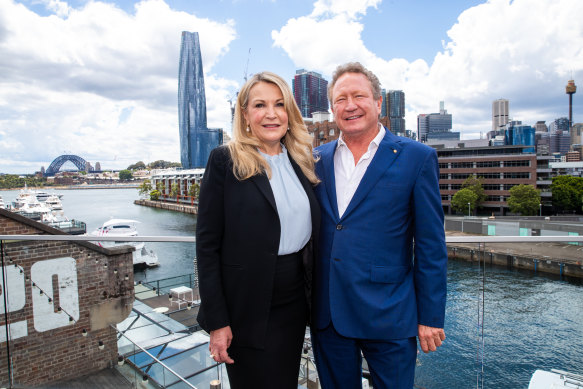 Fortescue Metals chief executive Elizabeth Gaines with company founder and chairman Andrew Forrest.