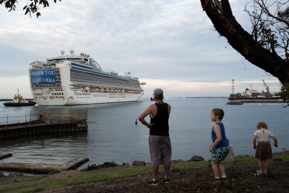 The Ruby Princess departs Port Kembla on Thursday.