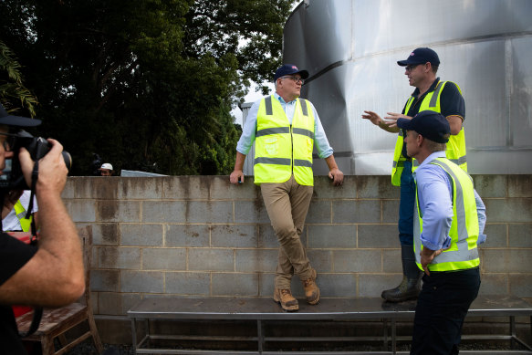 Photographers and television crews, but not reporters, were allowed into the Prime Minister’s visit to the Norco factory.