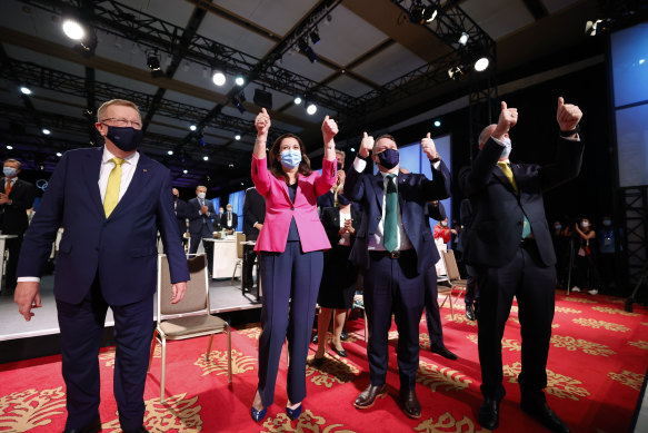 Members of the successful Brisbane 2032 delegation including Premier Annastacia Palaszczuk.