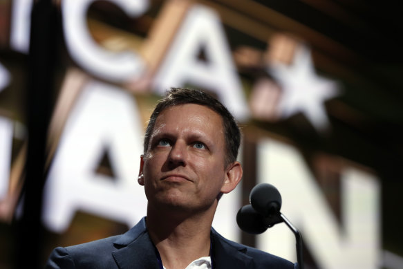 Billionaire tech investor Peter Thiel, who in effect bought Vance a Senate seat by overwhelming his rivals with a flood of cash.