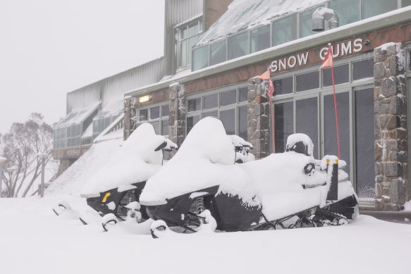 Perisher received a whopping 20 centimetres of snow on Monday. 