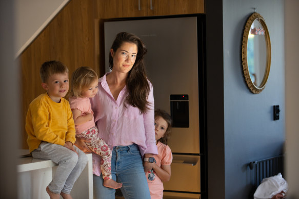 Bree Turner with her children Kirilly, 7, Brooklyn, 4, and April, 2. 