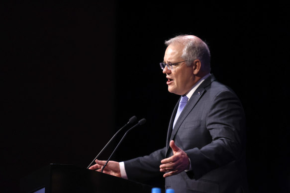 Prime Minister Scott Morrison said that while it was devastating that the Australian economy had fallen 7 per cent in June, the budget would put the nation into recovery mode. 