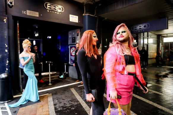 ARQ patrons outside the Sydney nightclub on Flinders Street.