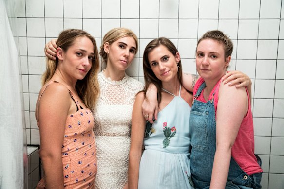 Jemima Kirke, Zosia Mamet, Allison Williams and Lena Dunham in the final season of Girls. 