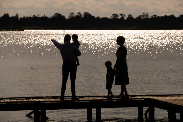 Lake Wendouree in the heart of Ballarat, which has grown significantly in recent years. 