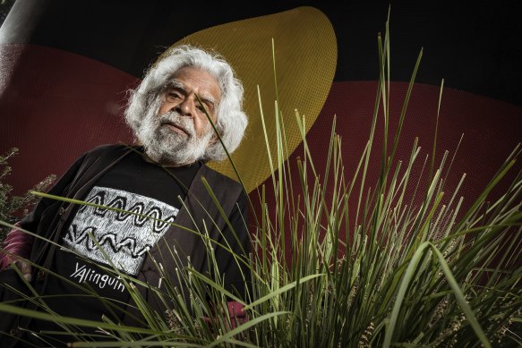 Uncle Jack Charles outside Victoria Aboriginal Health Service in Fitzroy Melbourne, Australia. He was a strong advocate for the wellbeing of his community.