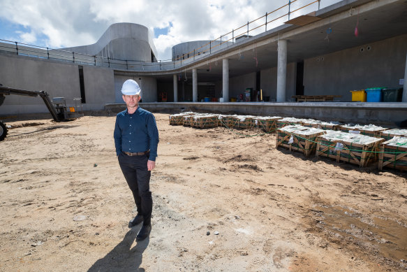 General manager Craig Dodd at the construction site for the Alba Thermal Springs & Spa on the Mornington Peninsula. 